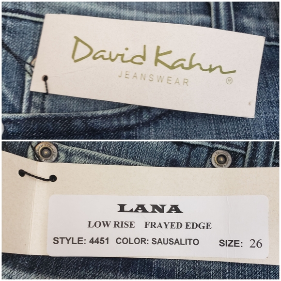 Sz 26 NWTDavid Kahn Lana Frayed Cropped Jeans… - Picture 7 of 9